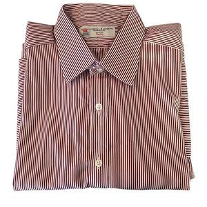 Turnbull & Asser Red and White striped Classic Men's Shirt Size 44/17.5